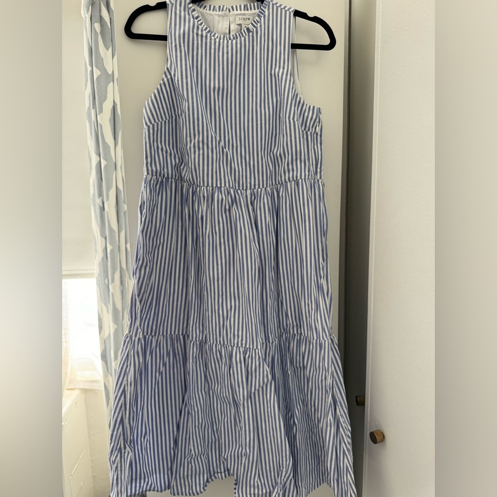 Jcrew striped super flattering midi dress
